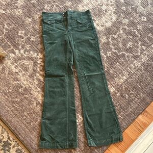Green Corduroy Flare Pants